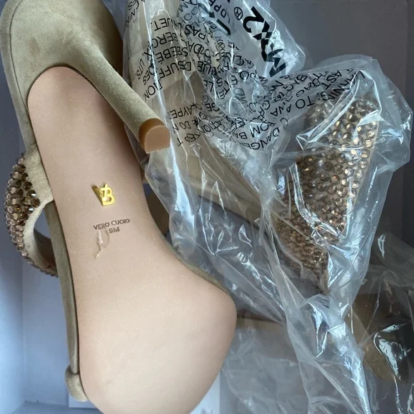 Veronica Beard Sandals Alvari Sand Topaz Heels - Picture 6 of 7